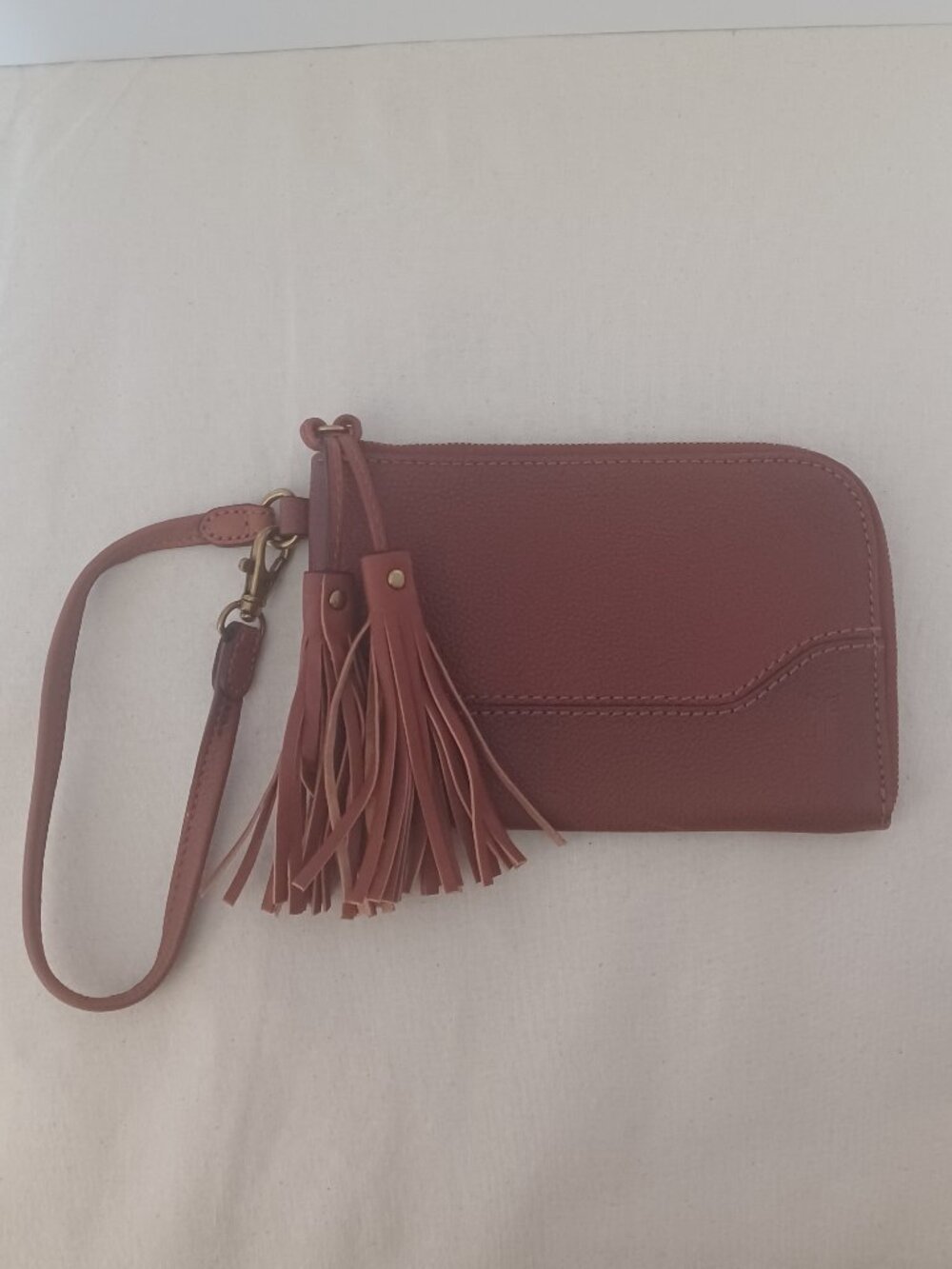Frye Paige Leather Wristlet w/ Tassel – Cognac | NWOT